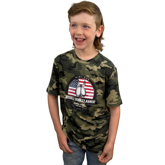 Youth Mini Ass Camo Patriot Tee