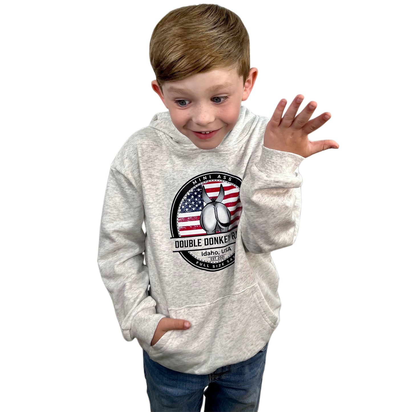 Youth American Flag Donkey Hoodie