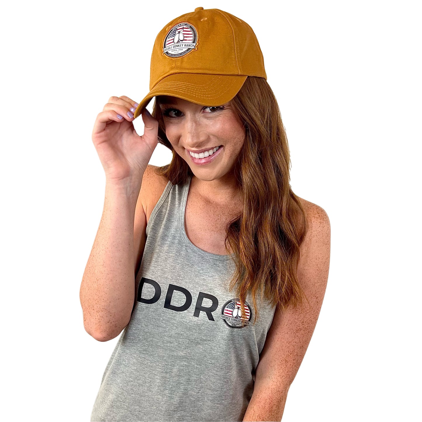 Retro Blue-Collar Brown Flag Hat