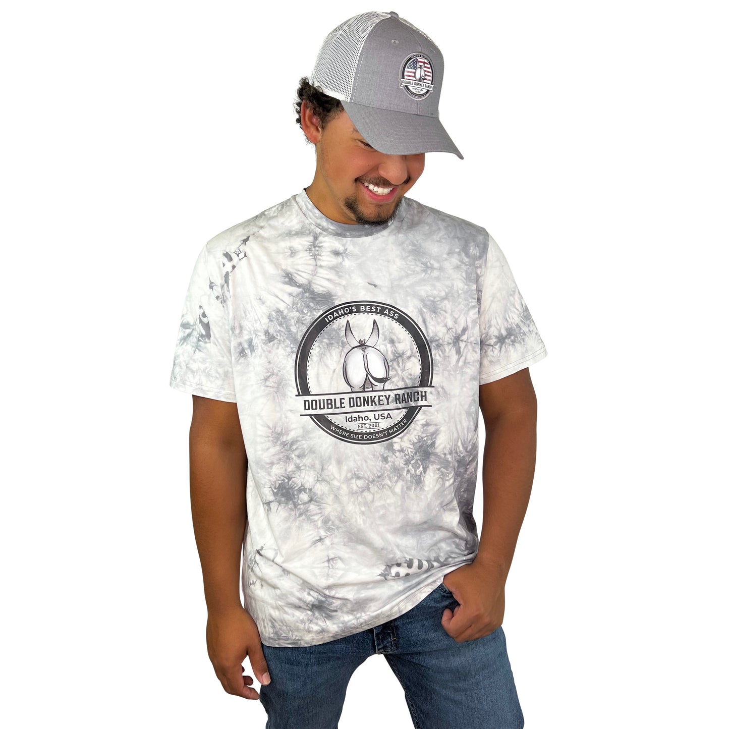 Grey Tie Dye Donkey Tee