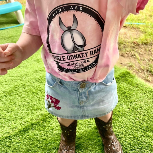 Youth Pink Tie Die Donkey Tee