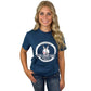 Gals Blue Patriotic Idaho Donkey Tee