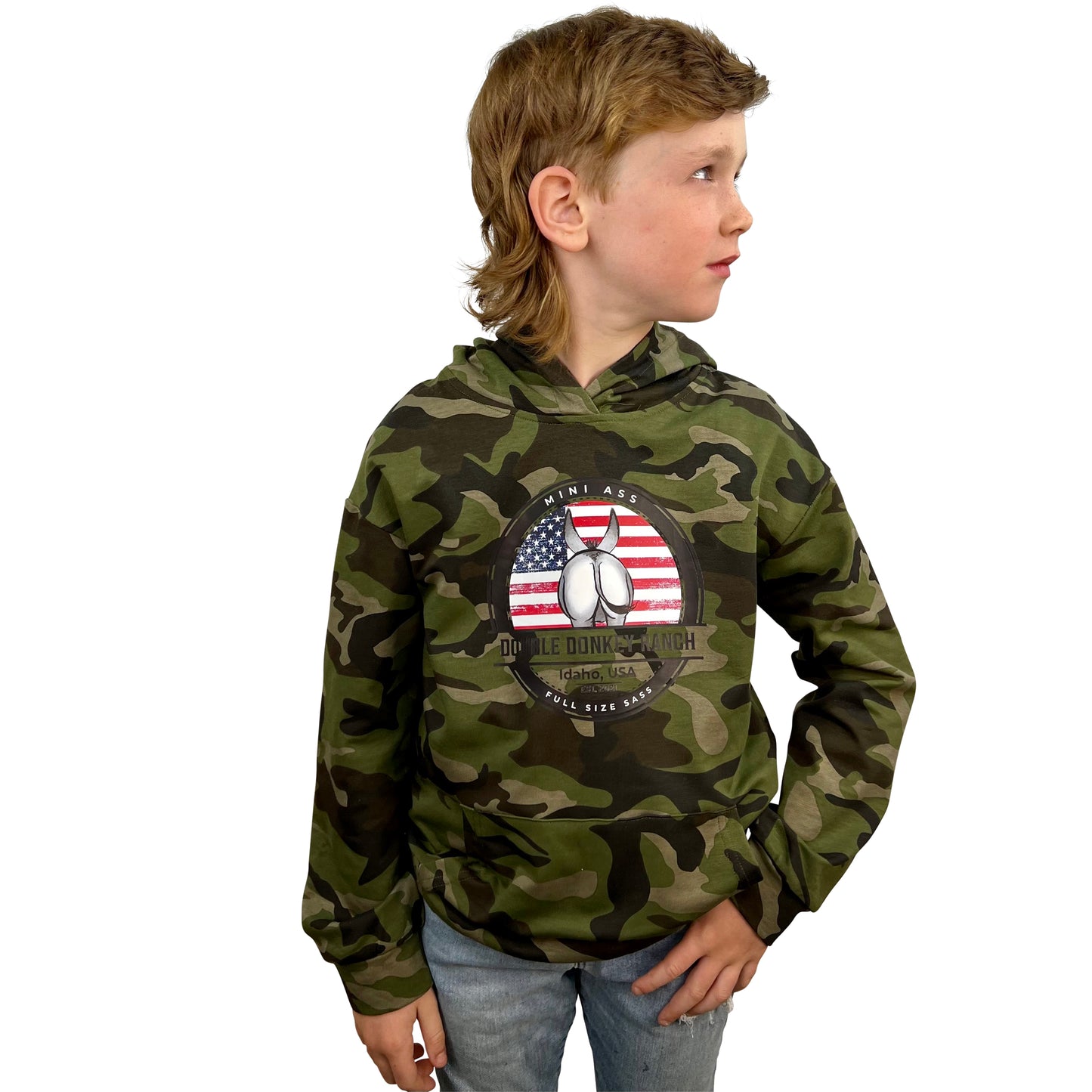 Youth Mini Ass Camo Patriot Hoodie