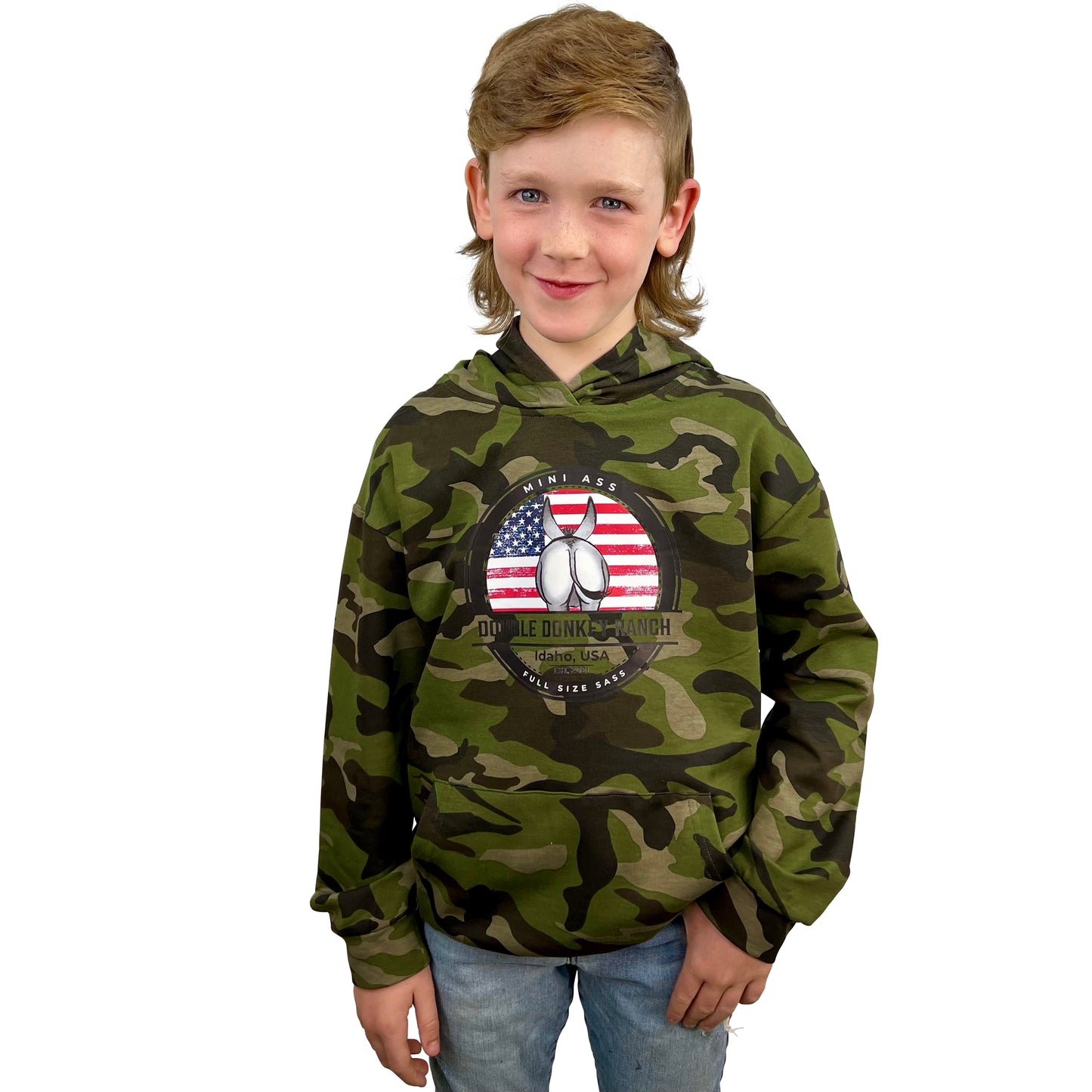 Youth Mini Ass Camo Patriot Hoodie