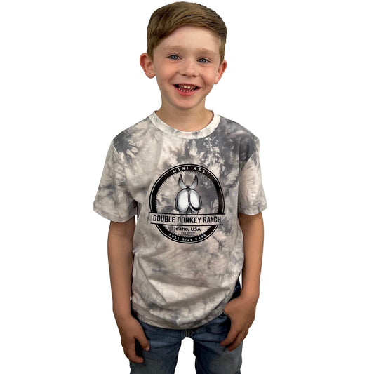 Youth Grey Tie Dye Donkey Tee