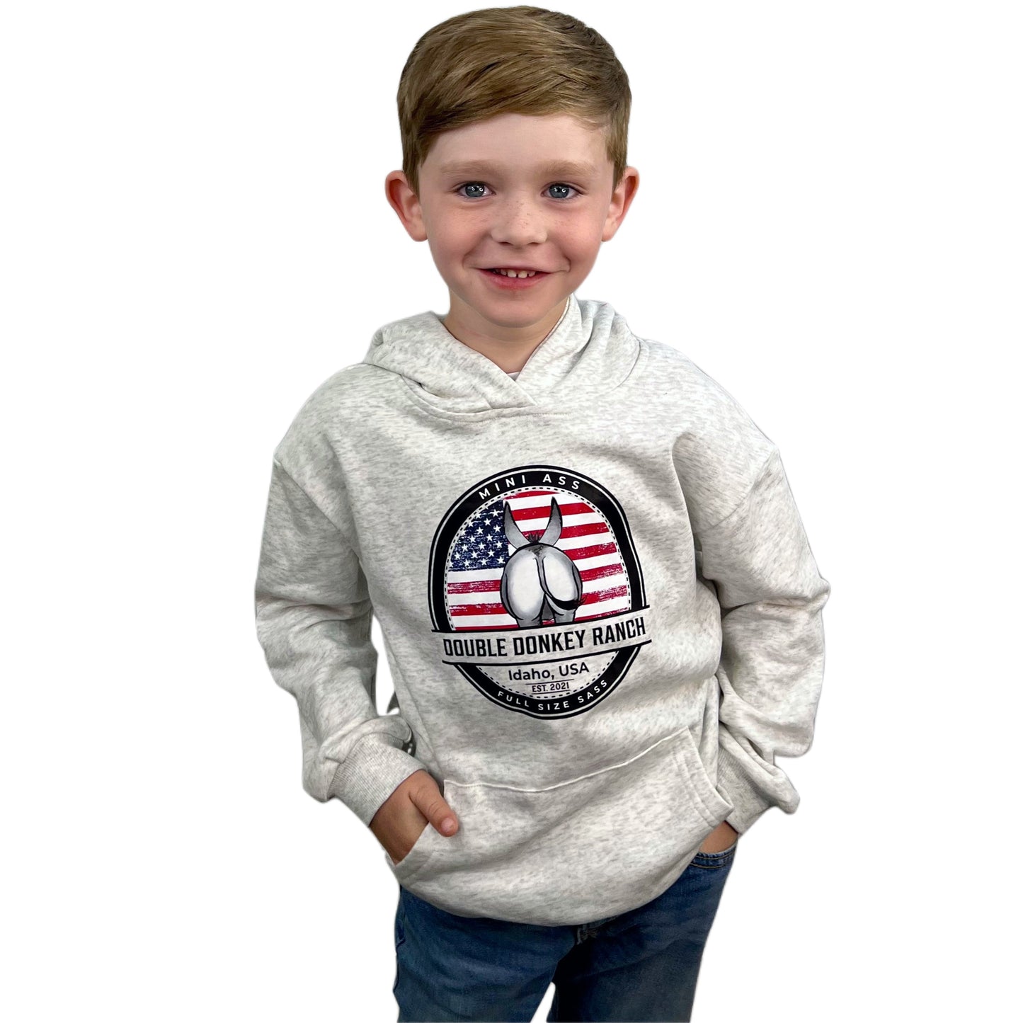 Youth American Flag Donkey Hoodie