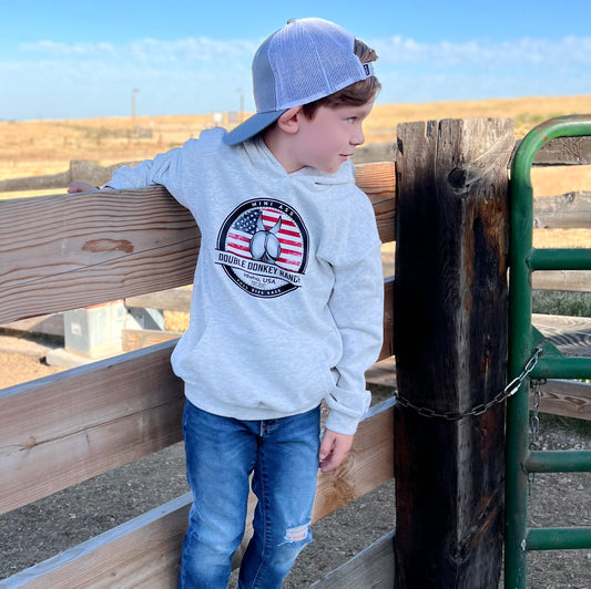 Youth American Flag Donkey Hoodie